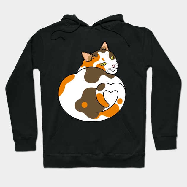 Calico Cat Loaf Love Hoodie by Asadasa